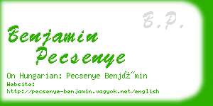 benjamin pecsenye business card